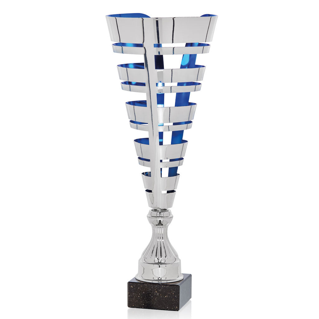 Copa plata con azul