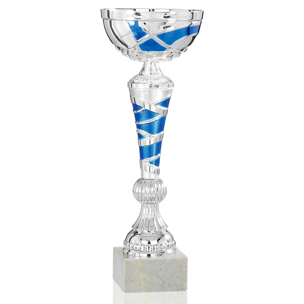 Copa deportiva Plata y Azul