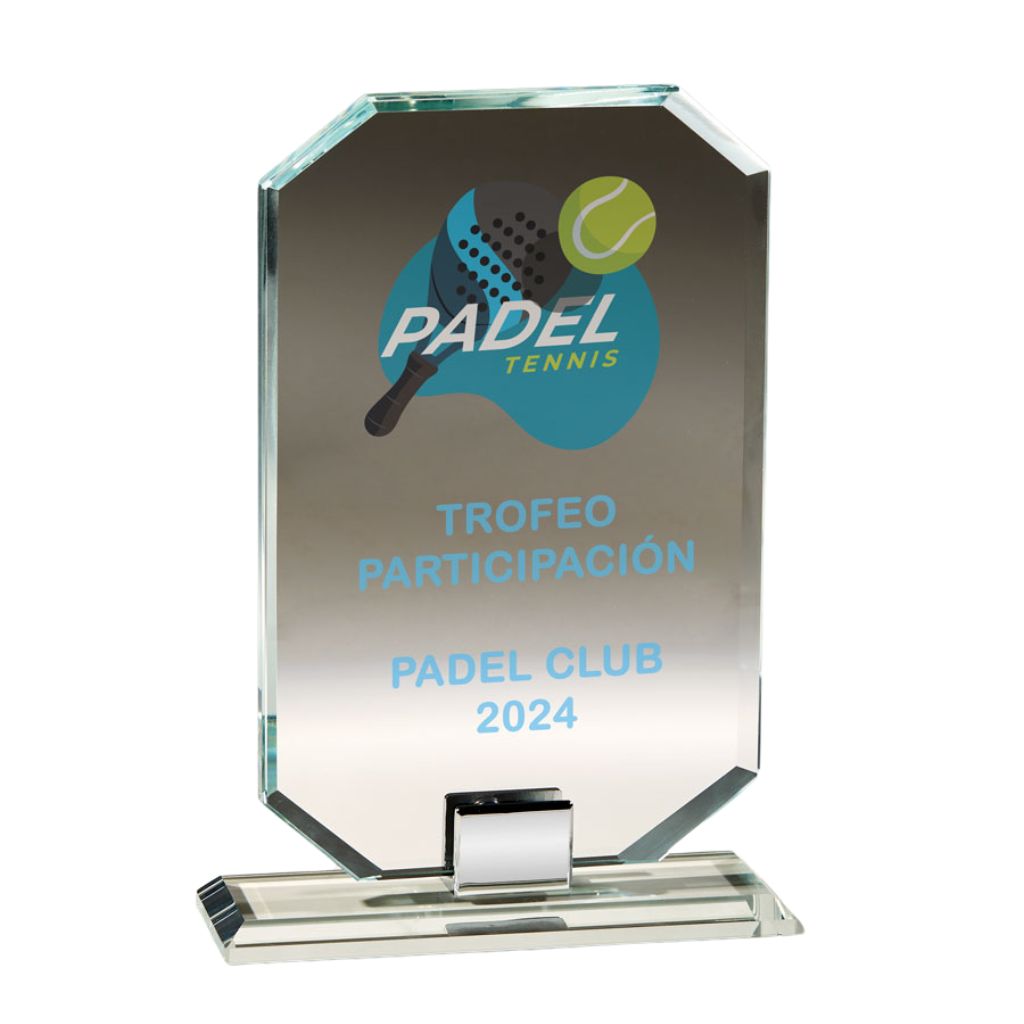 Placa de Cristal Grabado con Color