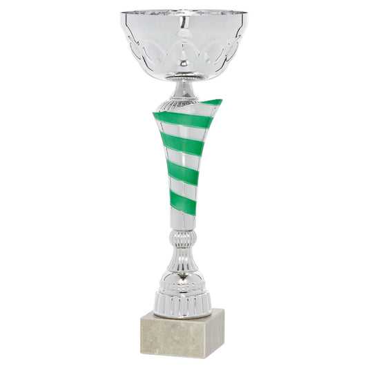 Copa deportiva Plata y verde