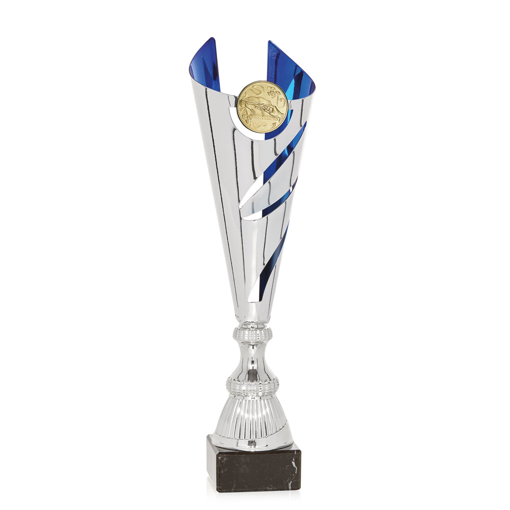 Copa plata con azul con disco personalizable