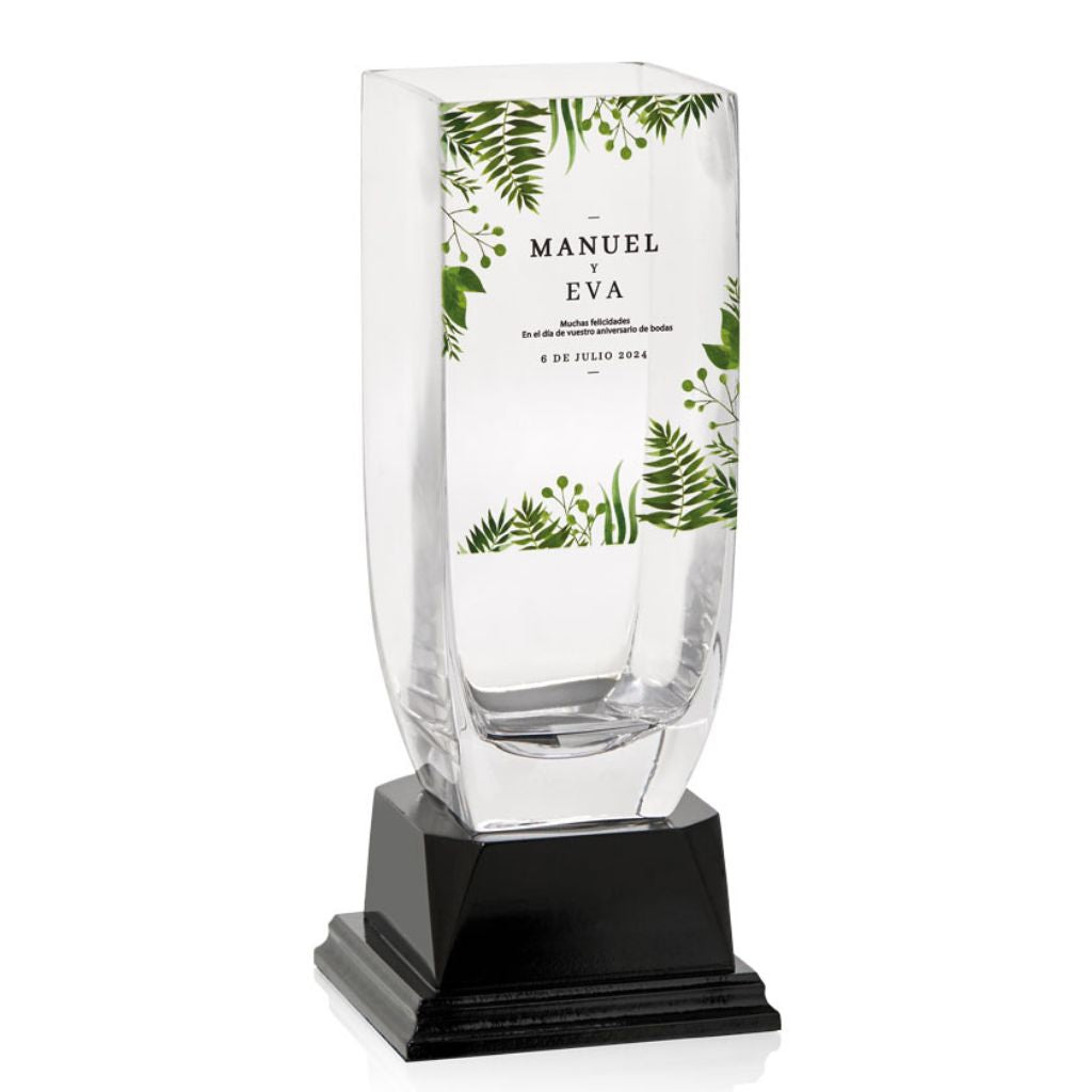 Trofeo de Cristal con base de Madera