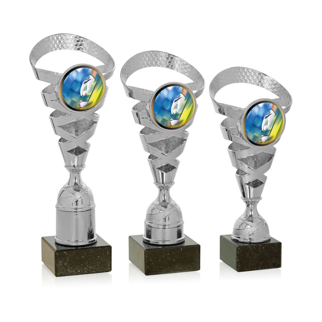 Copa deportiva Plata - Esfera central personalizable