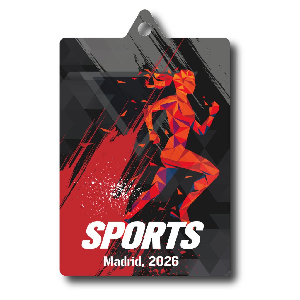 Medalla deportiva Metálica Rectangular