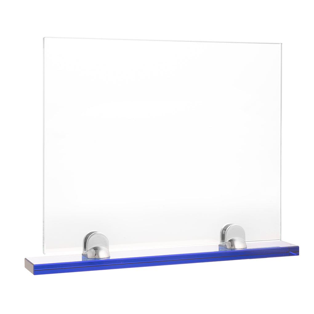Placa de Cristal peana azul y metal
