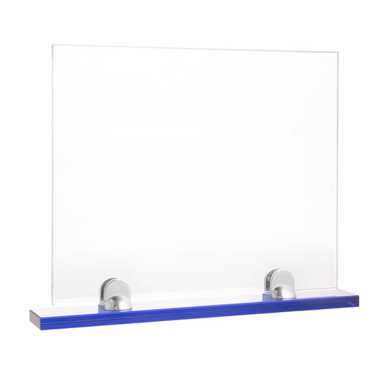 Placa de Cristal peana azul y metal