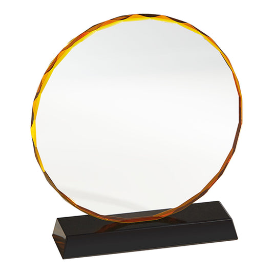 Placa de Cristal relieve dorado