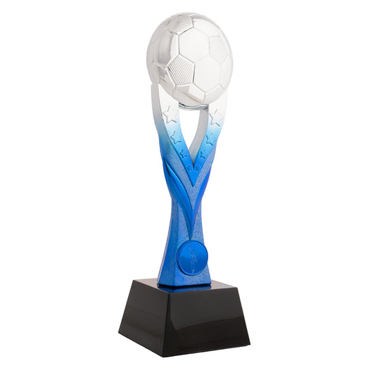 Trofeo balón de fútbol azul