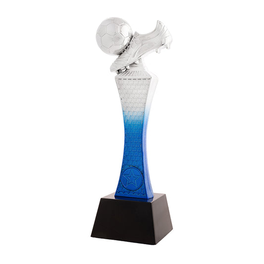 Trofeo bota de fútbol azul